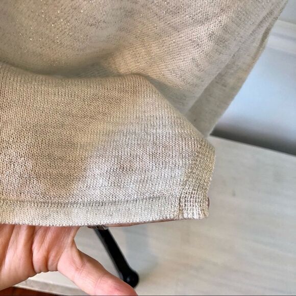 White House Black Market Silver and White Sparkle Asymmetrical Keyhole Dress - Picture 10 of 14